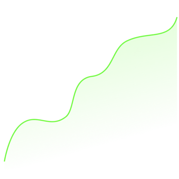 green line ascending a graph